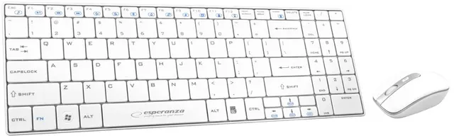Zestaw bezprzewodowy klawiatura + mysz Esperanza EK122W biały