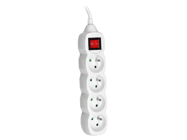 Przedłużacz TRACER PowerCord 3,0m (4 gniazda, wyłącznik, biały)
