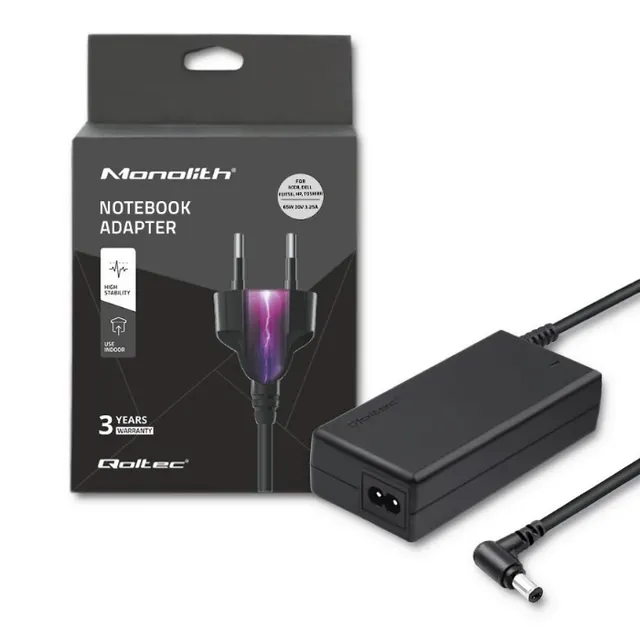 Zasilacz sieciowy Qoltec do notebooka 65W 20V 3,25A 5.5*2.5