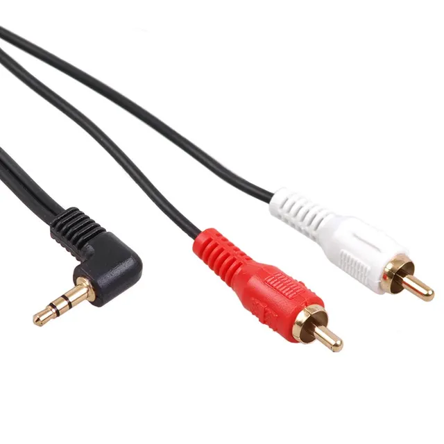 Kabel audio Maclean MCTV-824 kątowy miniJack 3,5mm (M) - 2xRCA (M), 1m, czarny