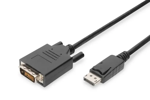Kabel adapter DIGITUS DisplayPort z zatrzaskiem 1080p 60Hz FHD Typ DP/DVI-D (24+1) M/M 2m (AK-340301-020-S)