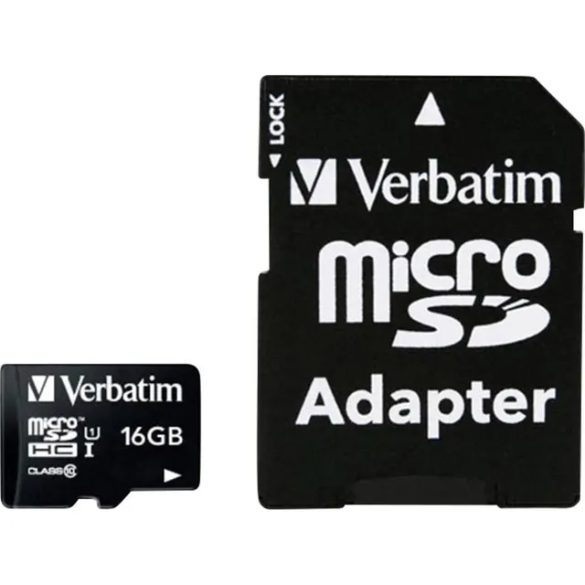 Karta pamięci MicroSDHC Verbatim 16GB Class 10 + adapter