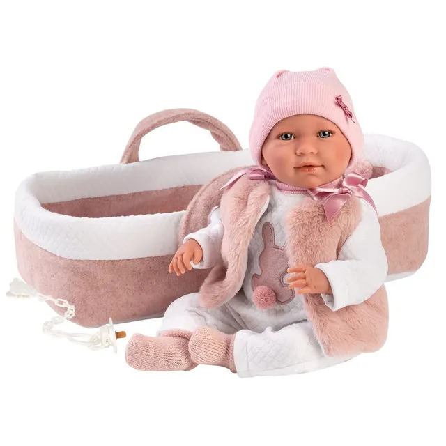Lalka bobas p?acz?ca Mimi z gondolk? 42cm