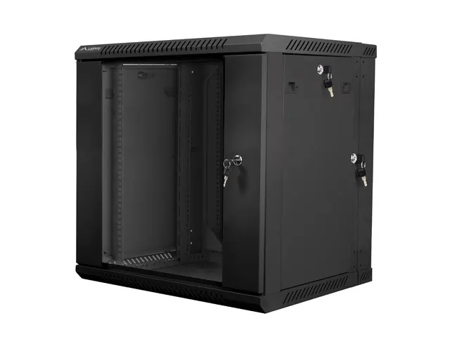 Szafa instalacyjna Rack dwusekcyjna wisząca 19" 12U 600x600 czarna Lanberg (flat pack)