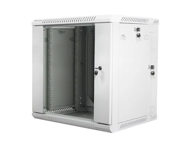 Szafa instalacyjna Rack dwusekcyjna wisząca 19" 12U 600x600 szara Lanberg (flat pack)