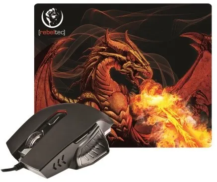 Mysz przewodowa Rebeltec optyczna Gaming + podkładka Rebeltec RED DRAGON USB