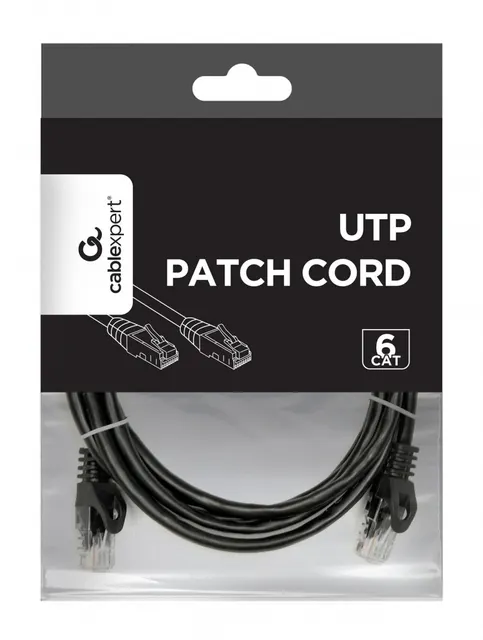 Patch cord Kat.6 UTP 2m czarny