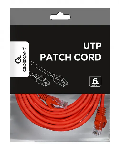 Patch cord Kat.6 UTP 5m czerwony