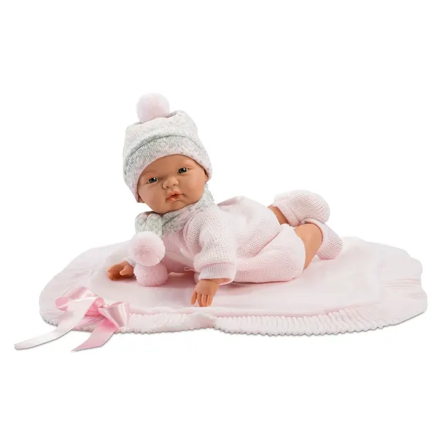 Lalka 38938 Joelle płacząca z róż. kocykiem 38cm
