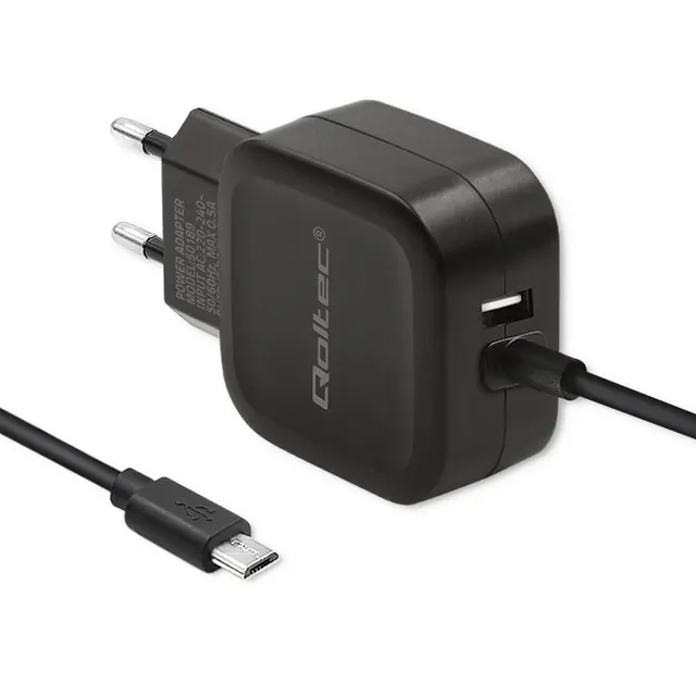 Ładowarka sieciowa Qoltec 17W 5V 3,4A USB + Micro USB