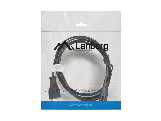 Kabel zasilający Lanberg CEE 7/16 -> IEC 320 C7 EURO (radiowy) 1,8m czarny