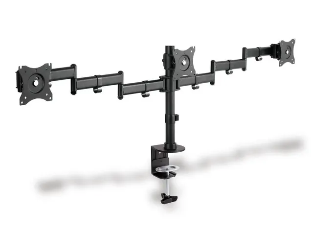 Stojak biurkowy potrójny (zacisk) 3xLCD max. 27 max. 8kg uchylno-obrotowy 360° (PIVOT)