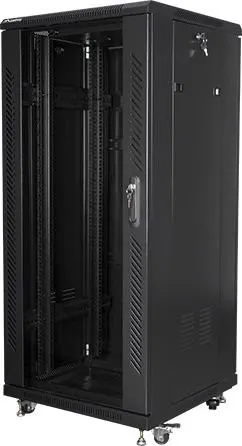 Szafa instalacyjna Rack stojąca 19" 27U 600x600 czarna Lanberg (flat pack)