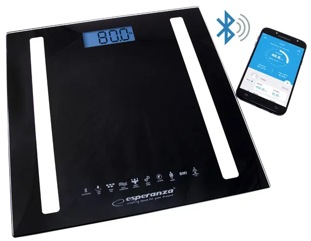 Waga łazienkowa Esperanza EBS016K 8w1 Bluetooth B.Fit cyfrowa analityczna czarna