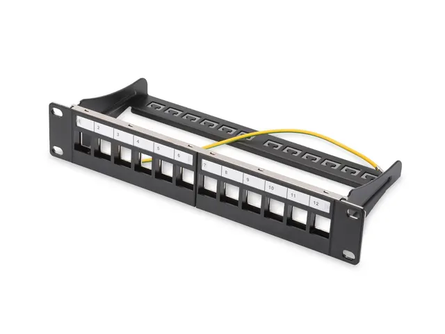 Patch panel pusty DIGITUS 10" 12 port 1U do modułów keystone (RAL 9005)