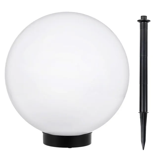 Lampa solarna GreenBlue GB168 wolnostojaca ogrodowa kula 30x30x63 cm, bialy LED