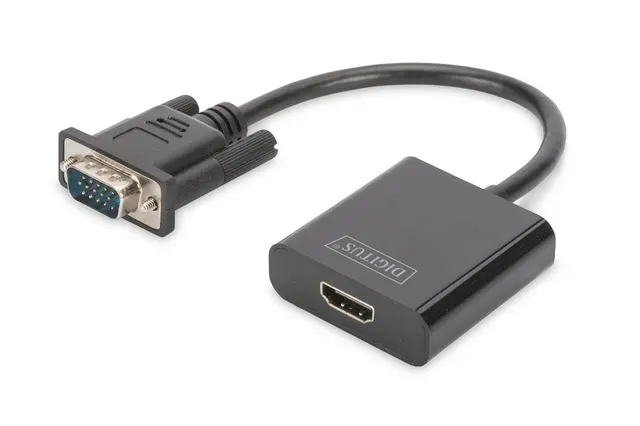 Kabel adapter DIGITUS VGA do HDMI 1080p FHD audio 3.5mm MiniJack