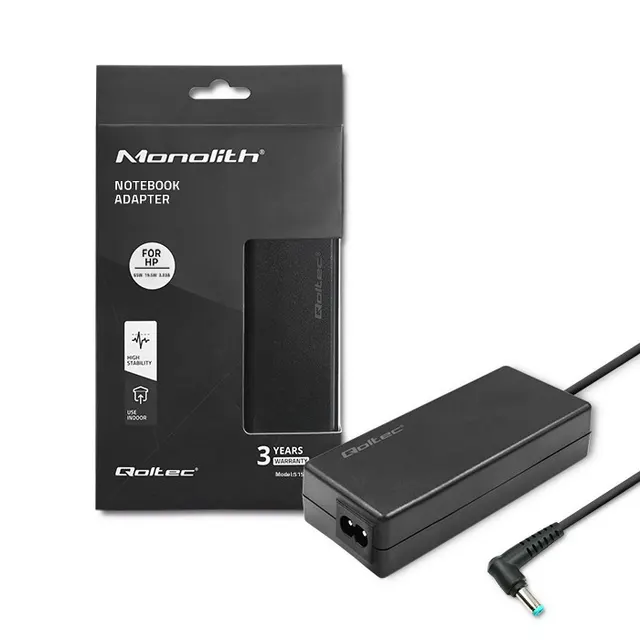 Zasilacz sieciowy Qoltec do HP 65W, 19,5V, 3,33A, 4.5*3.0, SLIM