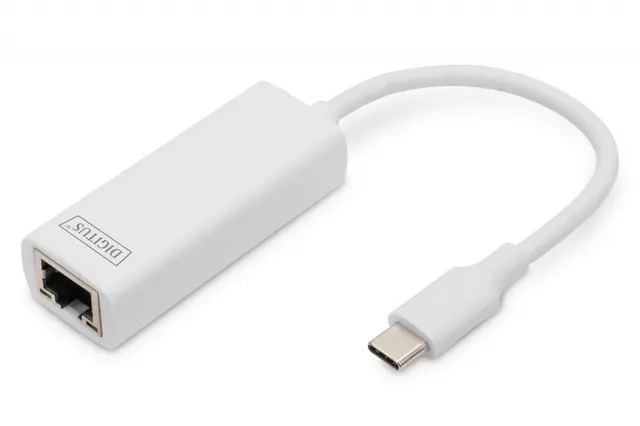 Karta sieciowa DIGITUS przewodowa USB 3.0 Typ C do Gigabit Ethernet 10/100/1000Mbps