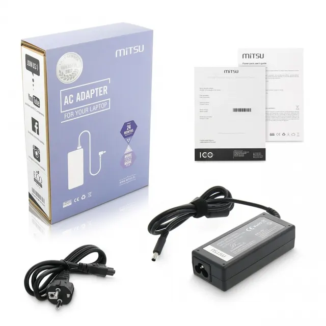 Zasilacz sieciowy Mitsu 19.5V 3.34A (4.5x3.0 pin) 65W do notebooka Dell