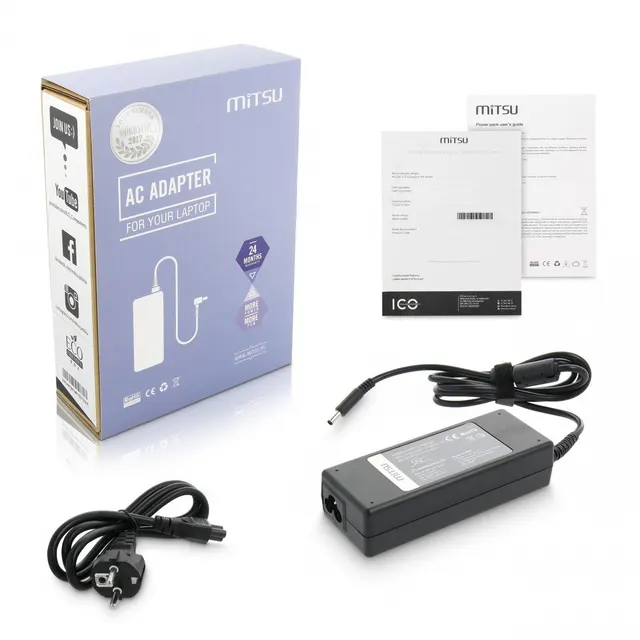 Zasilacz sieciowy Mitsu 19.5V 4.62A (4.5x3.0 pin) 90W do notebooka Dell