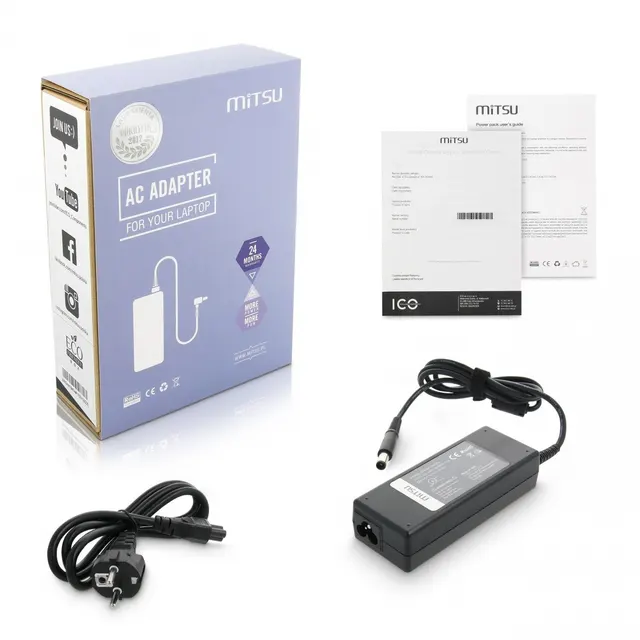 Zasilacz sieciowy Mitsu 19.5V 4.62A (7.4x5.0 pin) 90W do notebooka Dell