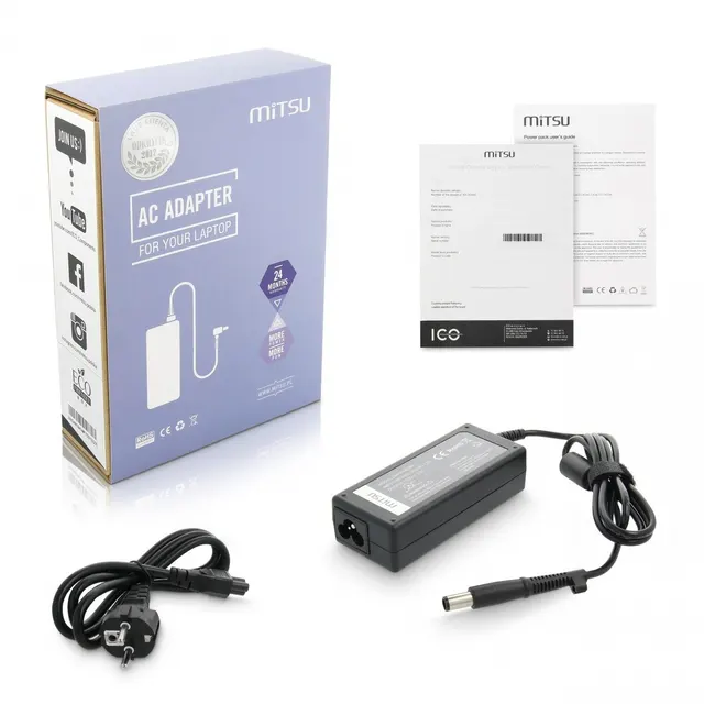 Zasilacz sieciowy Mitsu 18.5V 3.5A (7.4x5.0 pin) 65W do notebooka HP, Compaq