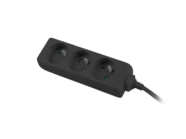 Listwa przedłużacz Lanberg 1,5m czarna 3x 230V PL, kabel wykonany z pełnej miedzi