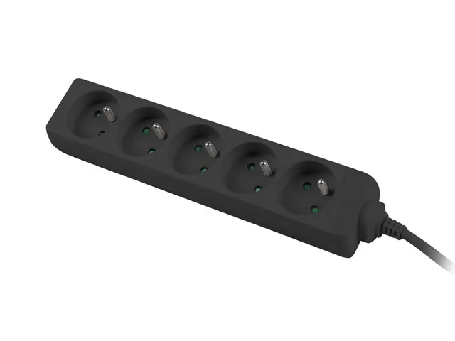 Listwa przedłużacz Lanberg 1,5m czarna 5x 230V PL, kabel wykonany z pełnej miedzi