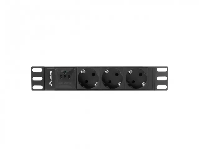 Listwa zasilająca Lanberg do szaf 10" 1U 16A PDU 3x Schuko 2m czarna