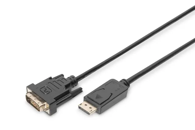 Kabel adapter DIGITUS DisplayPort z zatrzaskiem 1080p 60Hz FHD Typ DP/DVI-D (24+1) M/M 2m (AK-340306-020-S)