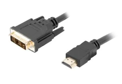 Kabel adapter Lanberg HDMI(M) - DVI-D(M)(18+1) 1,8m Single Link pozłacane styki czarny
