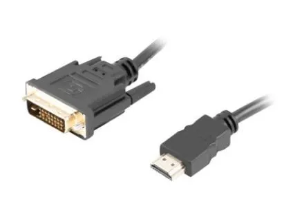 Kabel adapter Lanberg HDMI(M) - DVI-D(M)(24+1) 3m Dual Link pozłacane styki 4K 30 Hz czarny