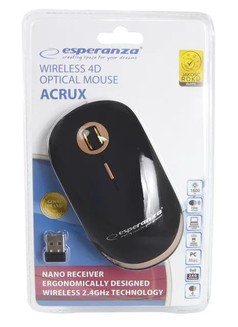 Mysz bezprzewodowa Esperanza EM127 Acrux 2,4GHz 4D optyczna USB