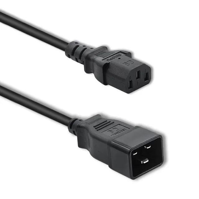 Kabel zasilający Qoltec IEC C20/C13, 3x1.5mm2, 1.2m