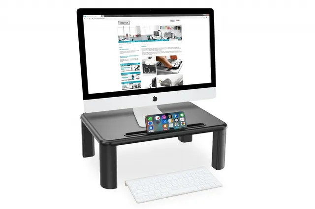 Podstawka pod monitor DIGITUS regulowana z drewnianym blatem do 10kg czarna