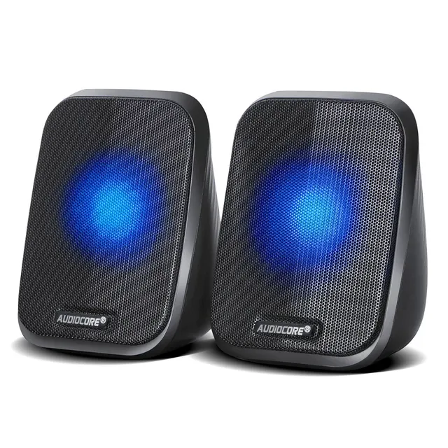 Głośniki Audiocore AC835 komputerowe 6W USB minijack czarne LED