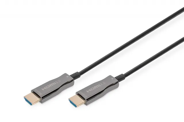 Kabel DIGITUS połączeniowy hybrydowy AOC HDMI 2.0 Premium High Speed Ethernet 4K60Hz UHD HDMI A/HDMI A M/M czarny 15m