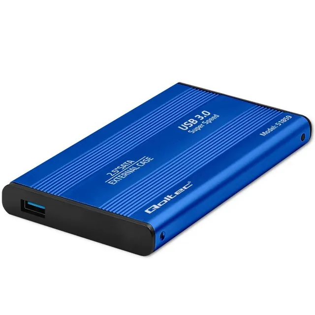 Obudowa Qoltec na dysk HDD/SSD 2.5" SATA3, USB 3.0, Niebieska