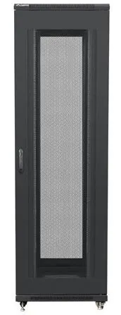 Szafa instalacyjna Rack stojąca 19" 42U 800x1000 czarna drzwi perforowane Lanberg (flat pack)