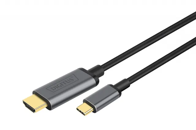 Kabel adapter DIGITUS USB Typ C 3.1 na HDMI 4K 30Hz metalowa obudowa HQ czarny 1,8m