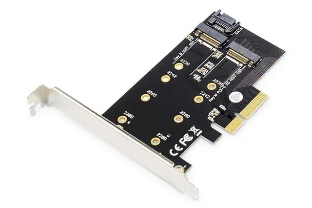Karta rozszerzeń (Kontroler) DIGITUS M.2 NGFF/NVMe SSD PCIe 3.0 SATA 80, 60, 42, 30 mm