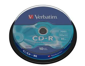 Płyty CD-R Verbatim 52x 700MB Extra Protection (Cake 10)