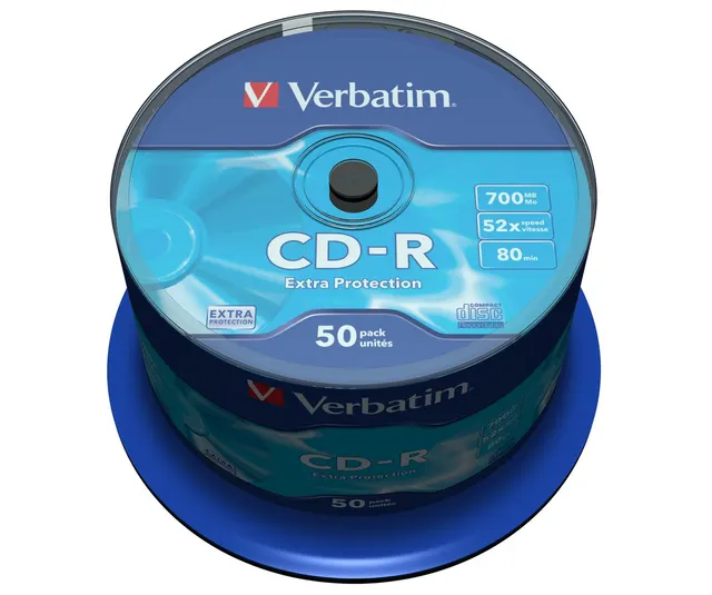 Płyty CD-R Verbatim 52x 700MB (Cake 50) EXTRA PROTECTION