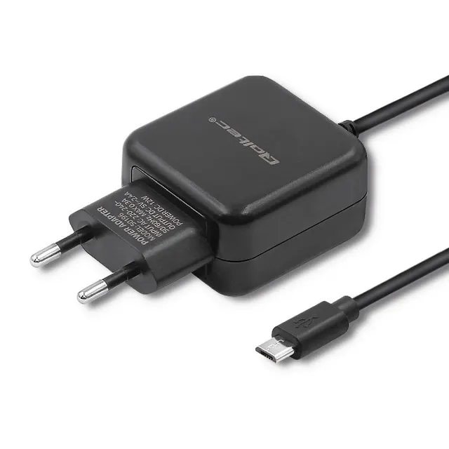 Ładowarka sieciowa Qoltec 12W, 5V, 2,4A, MicroUSB, Czarna