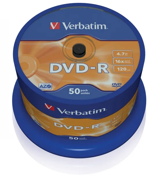 Płyty DVD-R Verbatim 16x 4.7GB (Cake 50) MATT SILVER
