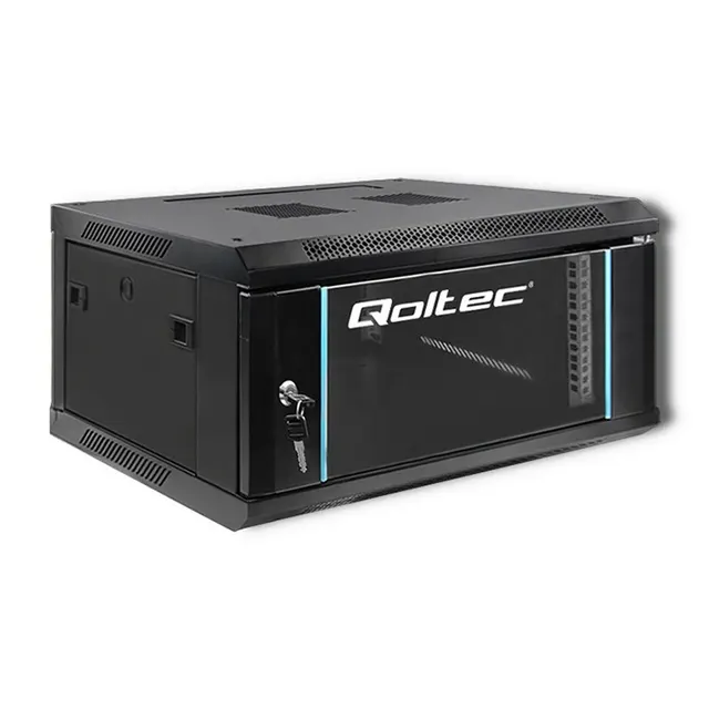 Szafa RACK Qoltec 19", 4U, 450x600x280, Czarna, Wisząca