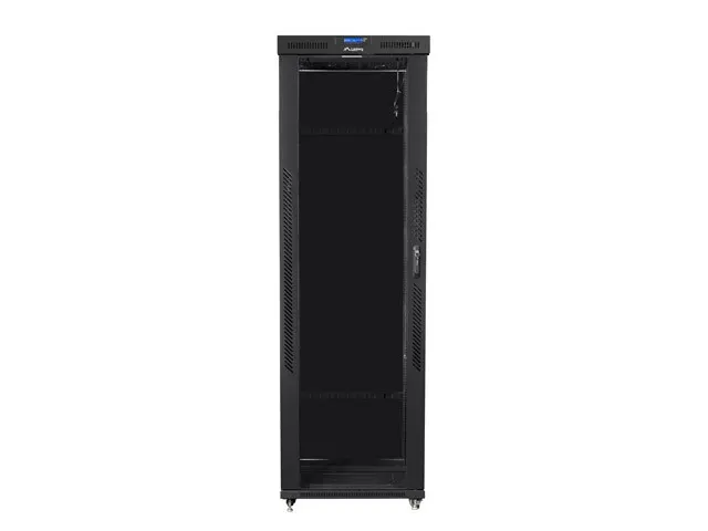 Szafa instalacyjna Rack stojąca 19" 47U 800x1000 czarna drzwi szklane LCD Lanberg (flat pack)