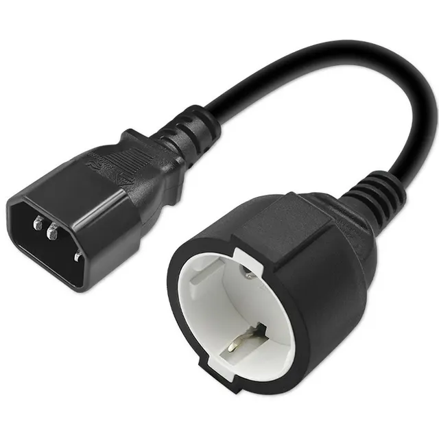 Kabel adapter Qoltec IEC 320 C14 / SCHUKO, 0,15m