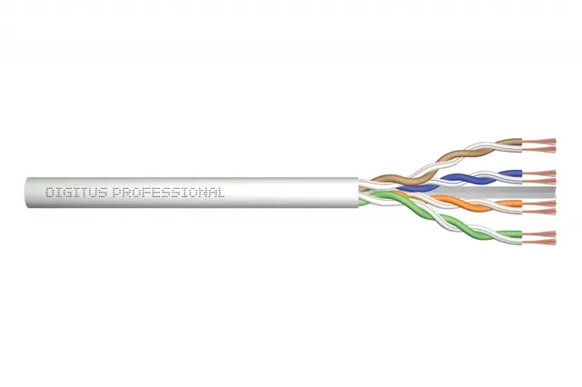 Kabel teleinformatyczny patchcordowy DIGITUS kat.6A, U/UTP, linka, AWG 26/7, LSOH, 100m, szary, karton